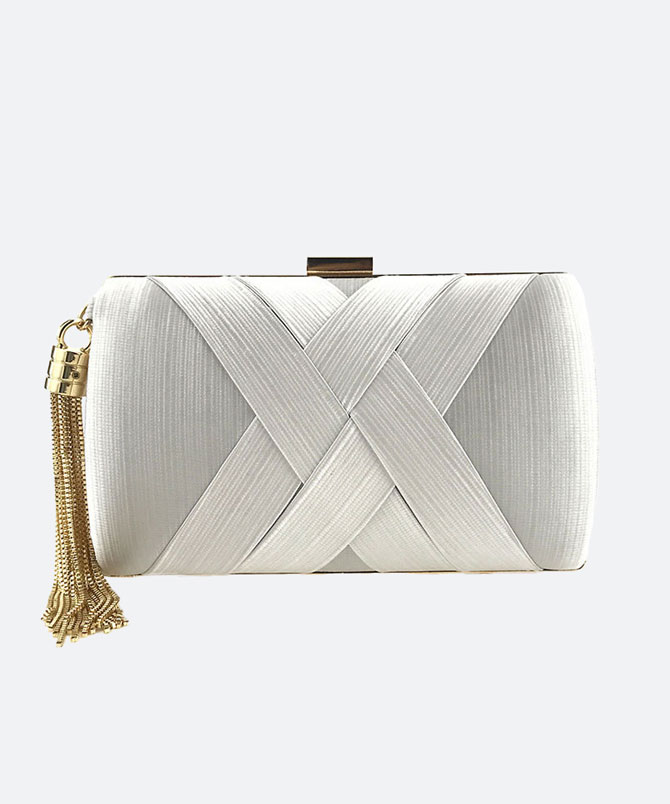 Criss-cross Tassel Clutch
