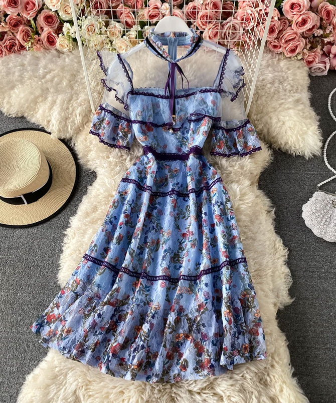Mesh Lace Princess Dress - TORFEO Outlet