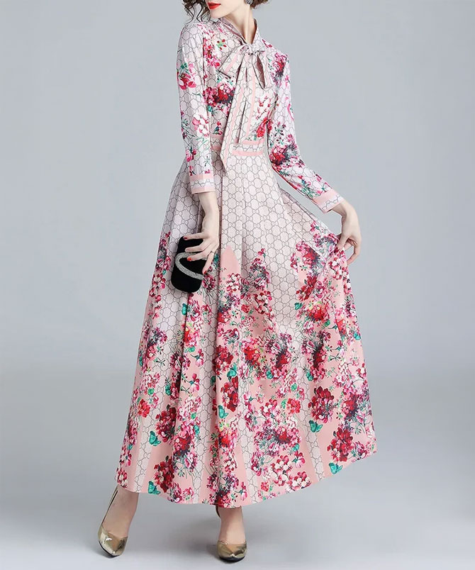 Necktie Waist-Cinching Dress