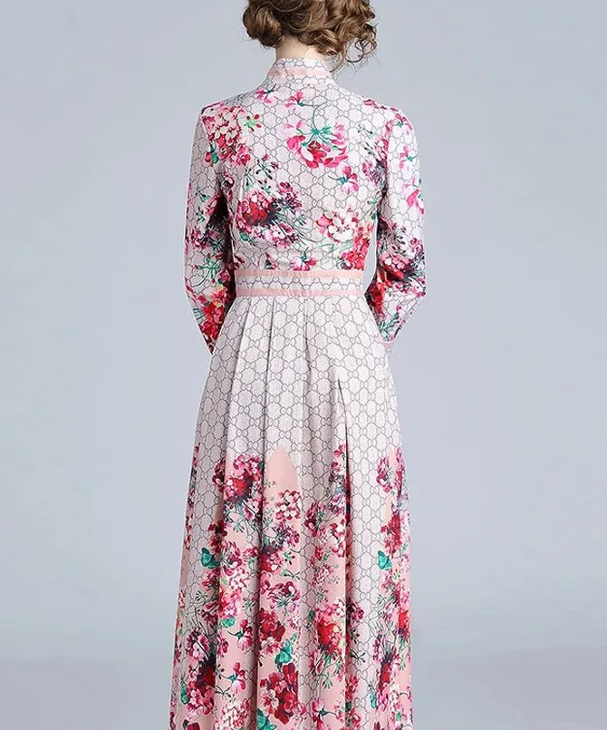 Necktie Waist-Cinching Dress - TORFEO Outlet