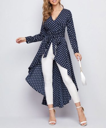 Polka Dot High-Low Top - TORFEO Outlet