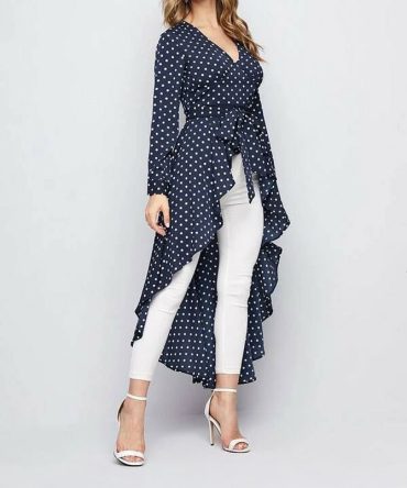 Polka Dot High-Low Top - TORFEO Outlet
