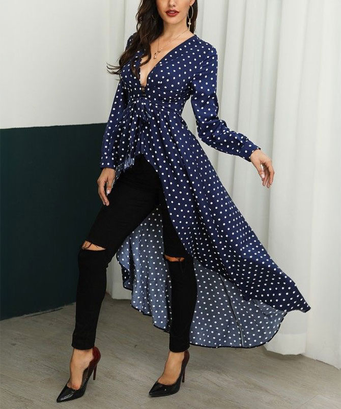 Polka Dot High-Low Top _ TORFEO Outlet