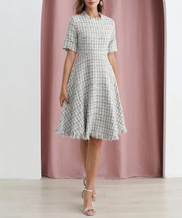 Textured Tweed Dress - TORFEO Outlet