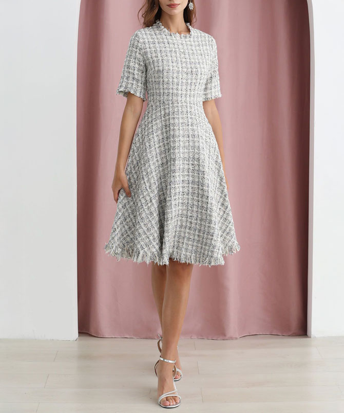 Textured Tweed Dress