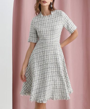 Textured Tweed Dress - TORFEO Outlet