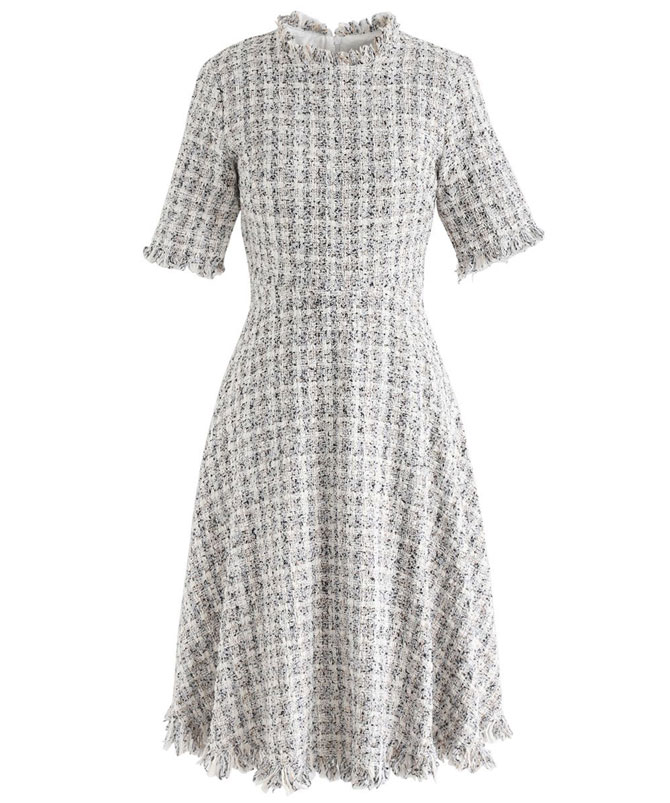 Textured Tweed Dress - TORFEO Outlet