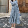 Vintage Print Chiffon Dress - TORFEO
